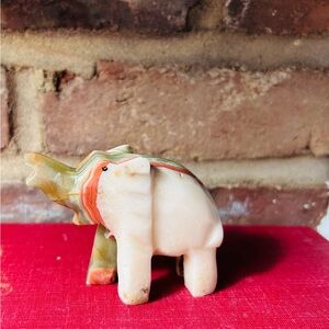 Handcrafted Marble Elephant Figurine - Multicolor